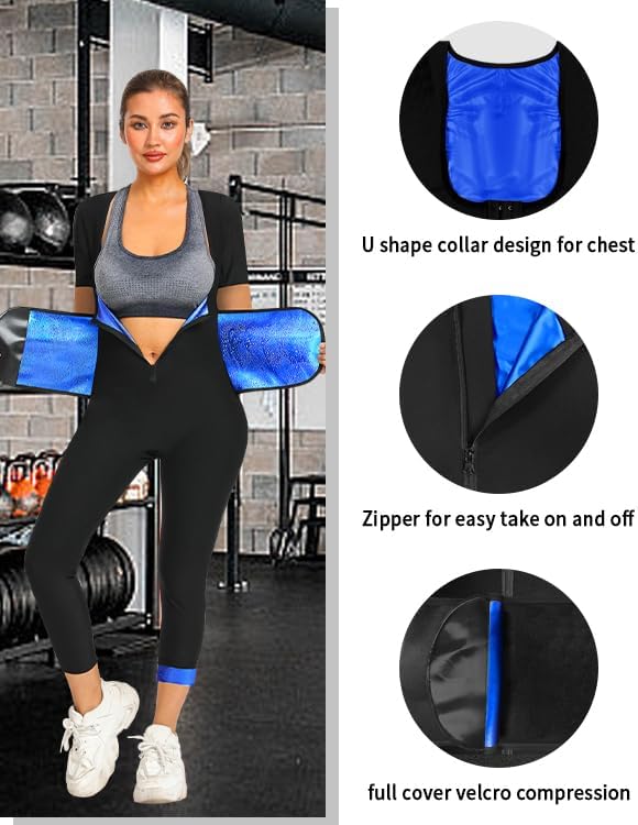 Women Sauna Jumpsuit Sweat Suit Full Body Heat Trapping Workout