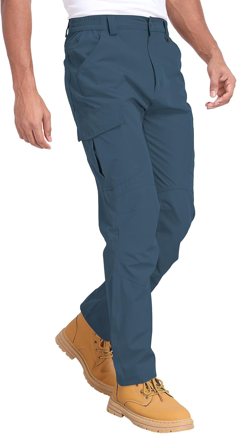 Men's Hiking Cargo Pants Water Resistant Quick Dry Lightweight Pants with 6 Pockets Tactical Work Pants