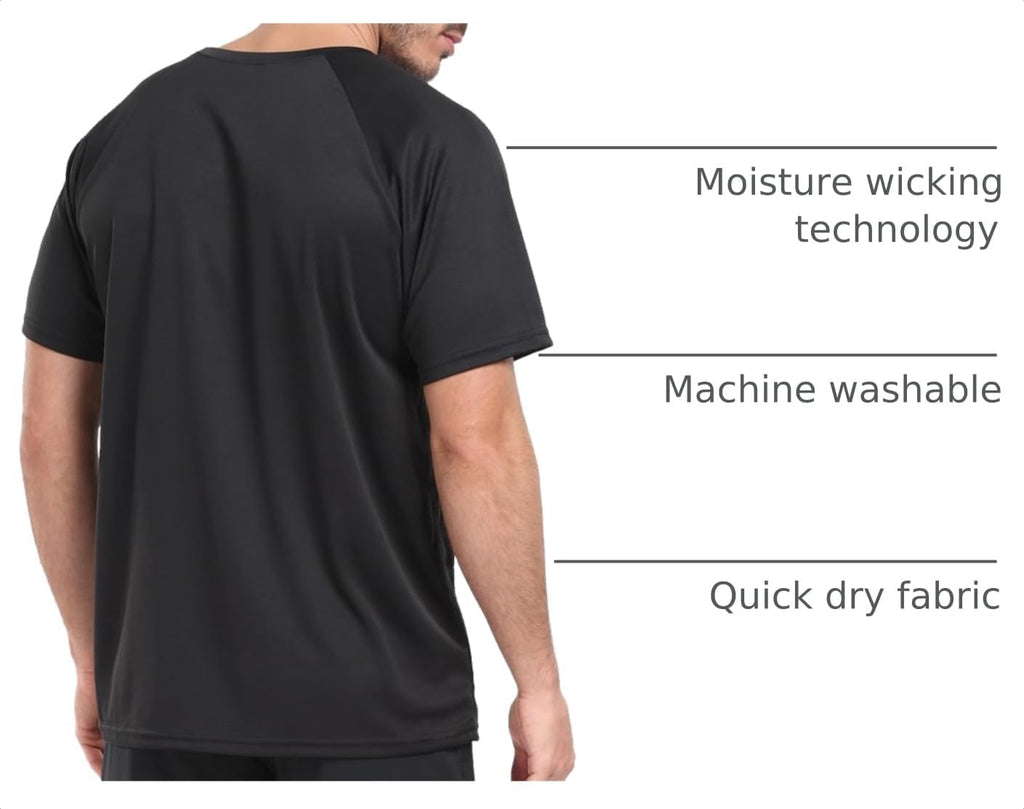 HovSiyla 1/5 Pack Running Shirts Men Sport Tops Dry Fit Gym Wicking Athletic T Shirts Breathable Cool Workout Shirts