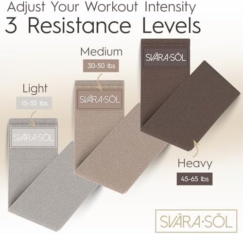 Fabric Resistance Bands Set of 3 for Legs, Glutes, Arms, Women Men Exercise