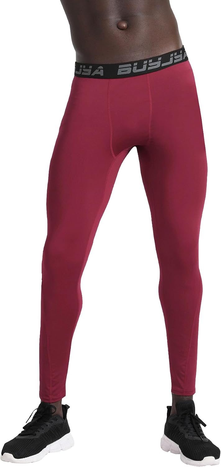 BUYJYA 3 or 5 Pack Men's Compression Pants Base Layer Tights Leggings