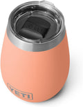 YETI Rambler 10 oz Wine Tumbler, Vacuum Insulated, Stainless Steel with MagSlider Lid, Lowcountry Peach