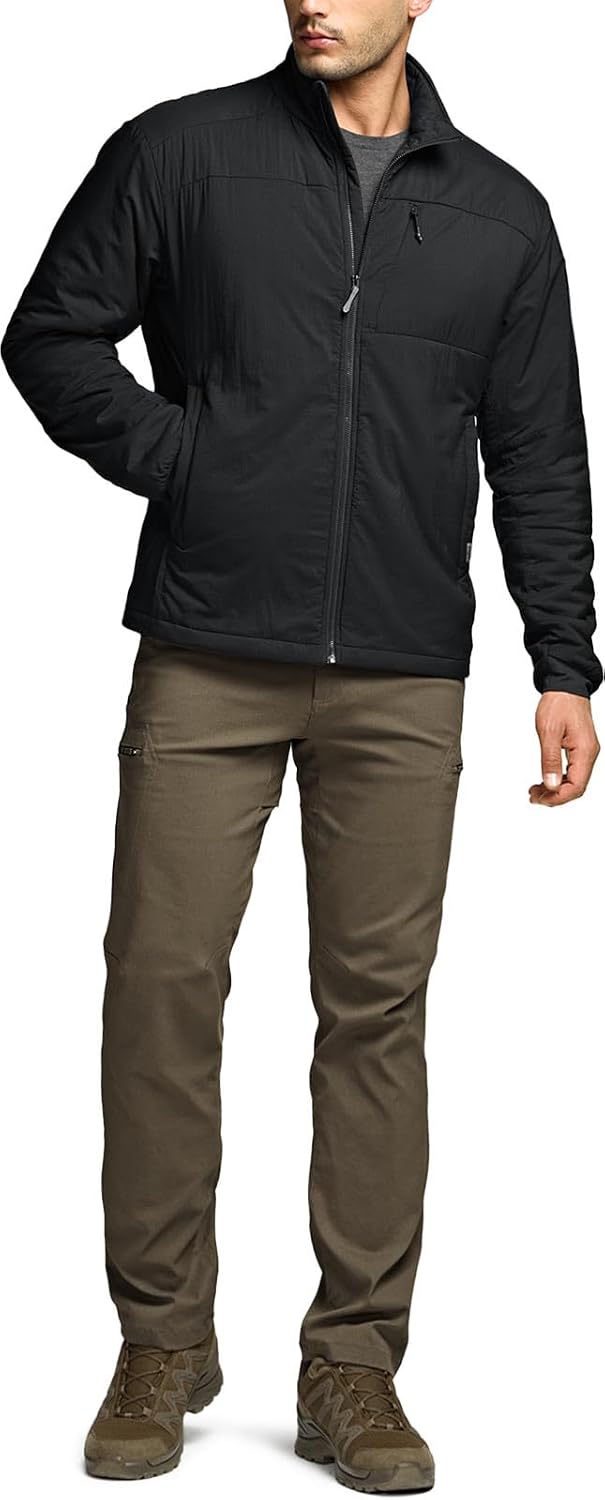 CQR Men's Lightweight Warm Insulated Jacket, Windproof Water Resistant Winter Active Coat for Hiking Work Outdoor Tactical