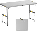 FanttikOutdoor Folding Table 4 Foot Quick Adjust Portable Plastic 4 Heights