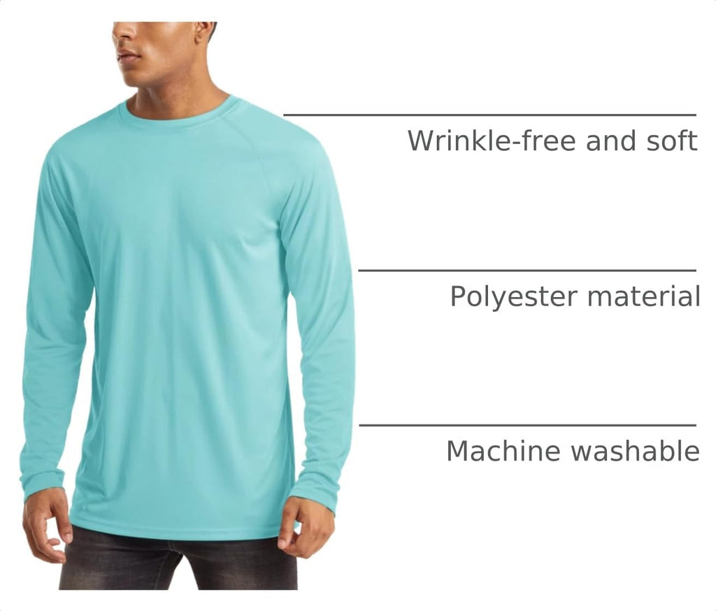 MAGCOMSEN Men's Long Sleeve Shirts UPF 50+ UV Sun Protection Athletic Shirts for Hiking Running Workout Rash Guard