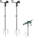 2/4 Pack Fishing Rod Holders, 360 Degree Adjustable Fishing Rod Holders for Bank Fising , Height Adjustable 25-36.6 Inch Multifunctional Stainless Steel Beach Fishing Rod Holder Fishing Gifts for Men