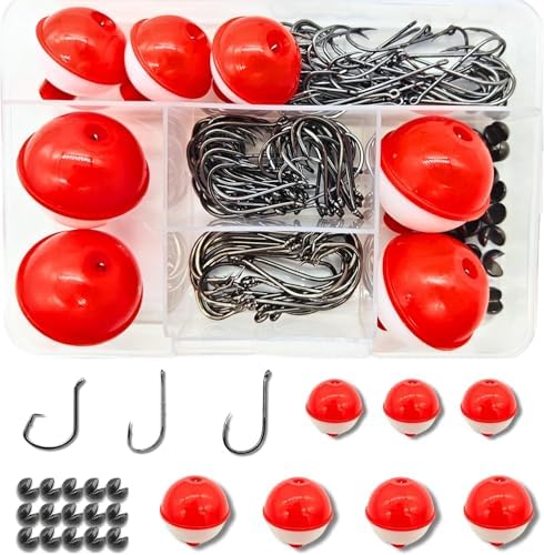 147PCS Fishing Tackle Kit with Fishing Bobbers, Fishing Hooks