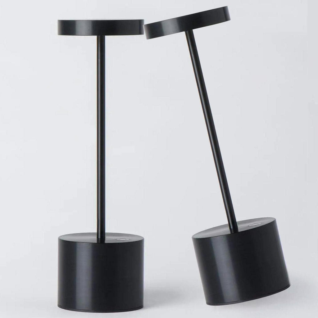 2Pack Cordless Table Lamp, Rechargeable LED Battery 5000mAh Metal USB Portable Powered Desk Lamp, 3 Levels Brightness Light for Restaurants Outdoor (2pack 10.25in Black)