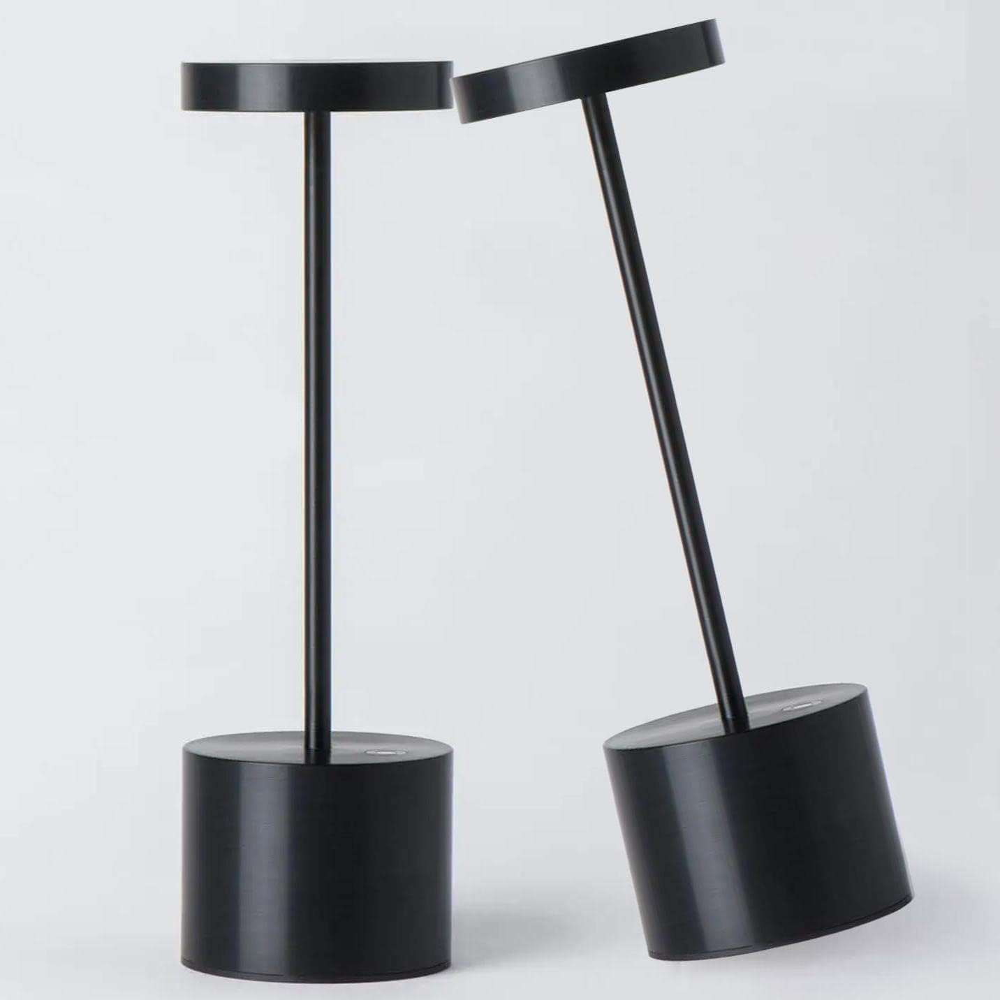 2Pack Cordless Table Lamp, Rechargeable LED Battery 5000mAh Metal USB Portable Powered Desk Lamp, 3 Levels Brightness Light for Restaurants Outdoor (2pack 10.25in Black)