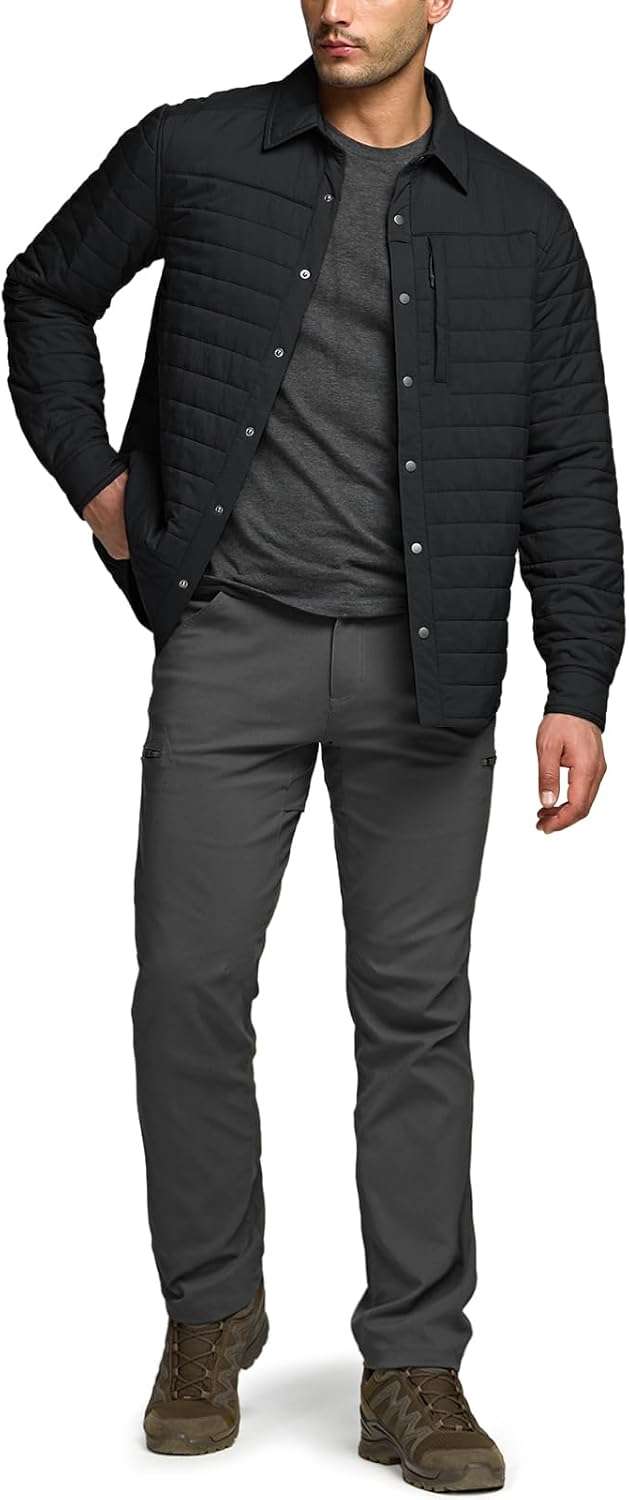 CQR Men's Lightweight Warm Insulated Jacket, Windproof Water Resistant Winter Active Coat for Hiking Work Outdoor Tactical