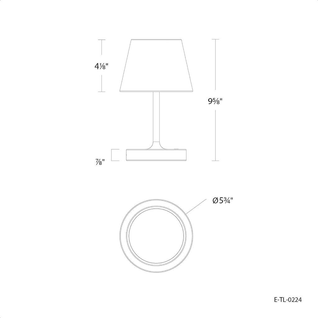 Modo LED Cordless USB-C Re-Chargeable Desk Lamp, 5200mAh Battery Operated with 3 Color Temperature 2700K-3000K-3500K and Fingertip Touch On/Off Plus Dimming in Black with White PC Shade