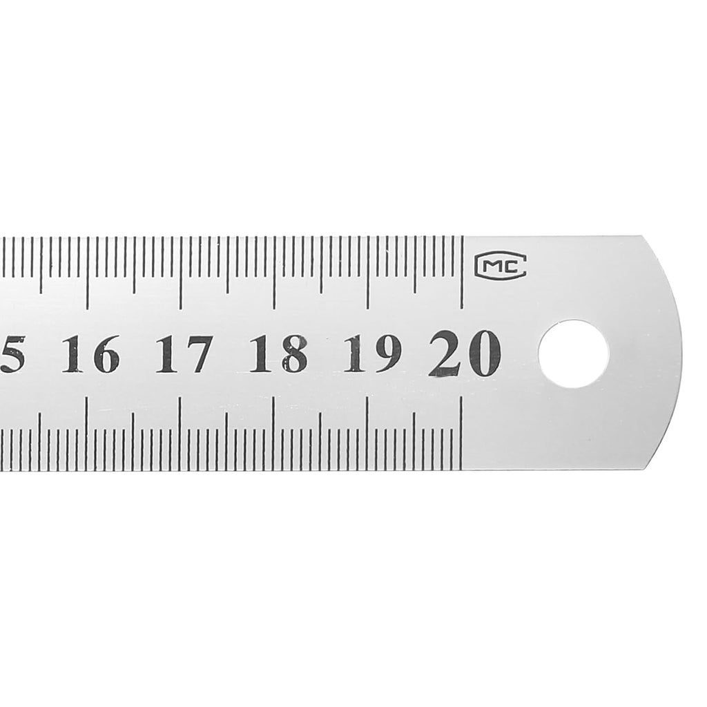 HARFINGTON 12 Pcs Steel Ruler 8" x1-1/32 Machinist Metal Ruler Carbon Steel Metric Straight Edge Measuring Tools 0.4mm Thick for Engineering Architect Drawing Home Office