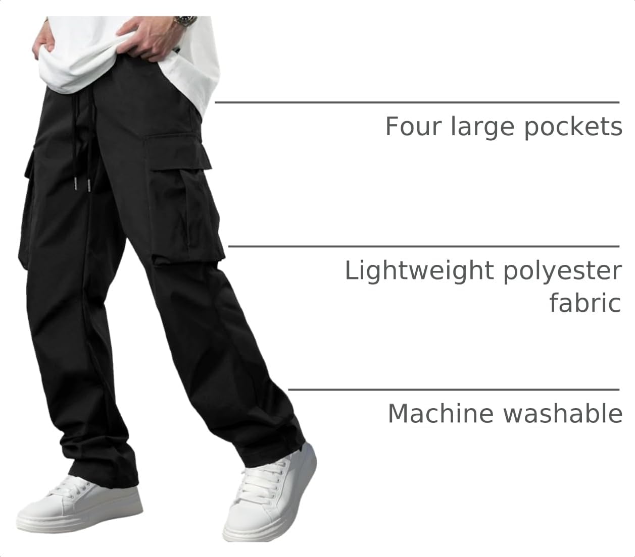 Comdecevis Men's Casual Cargo Pants Tactical Work Pants with Pockets