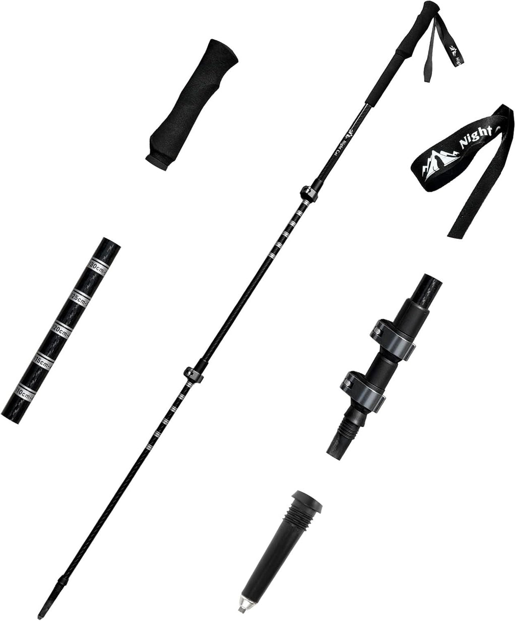 Night Cat Collapsible Trekking Pole: Lightweight Hiking Stick 1 Pack 2 Packs Adjustable Walking Pole for Backpacking Climbing