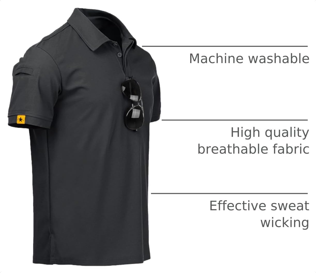 SCODI Mens Polo Shirts Short Sleeve Athletic Casual Golf Collared T-Shirt