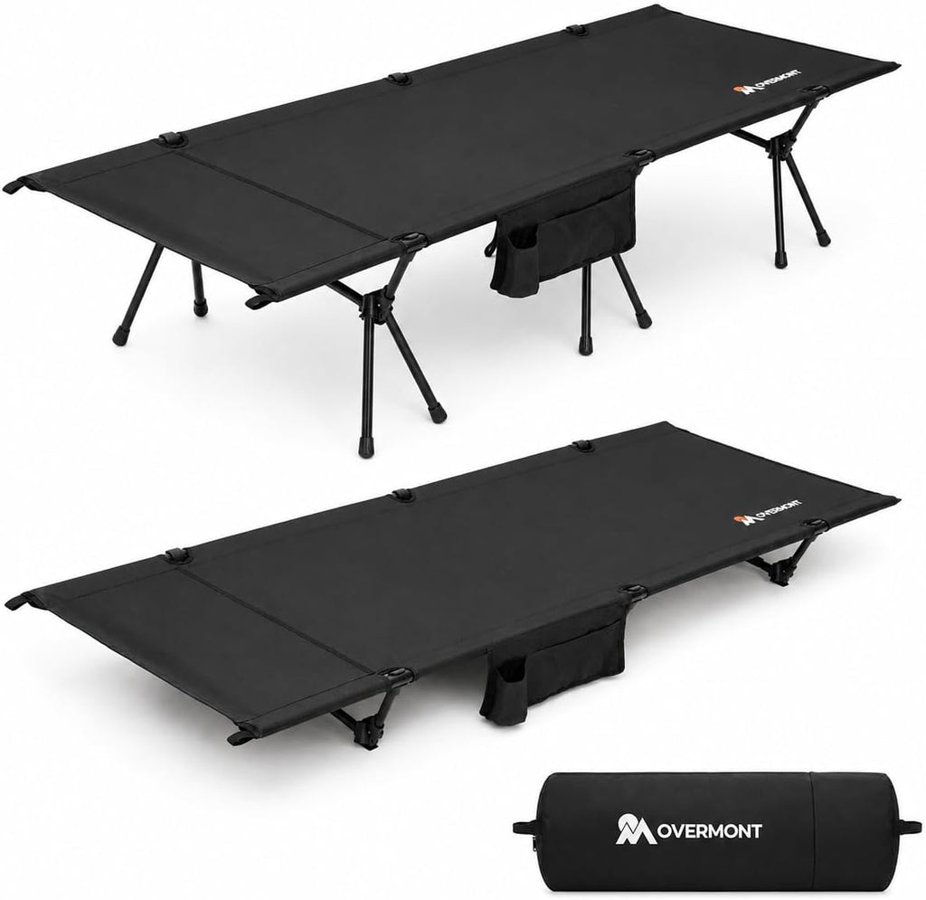 Overmont Portable Camping Cot for Adults - 7075 Aluminum Height Adjustable