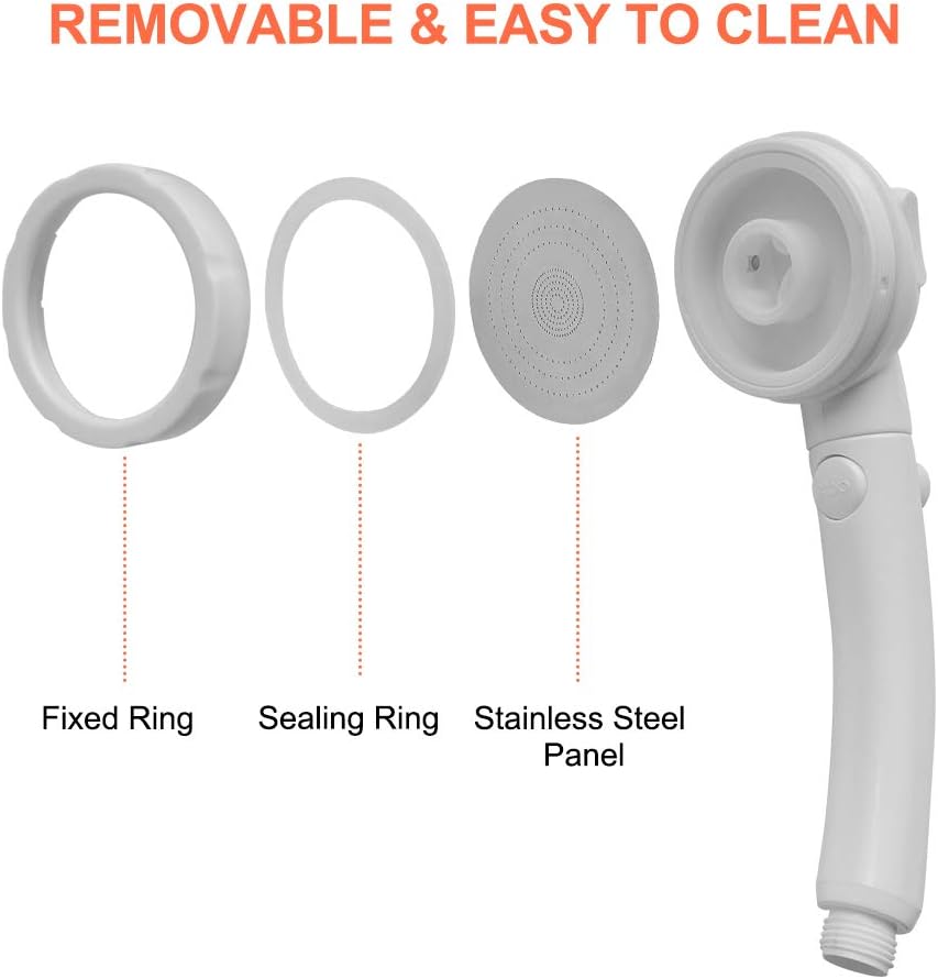 CAMPLUX Handheld Shower Head with 5 FT Hose, 3-Setting Portable Spray Shower Head, High Pressure Shower Head with ON/Off Switch