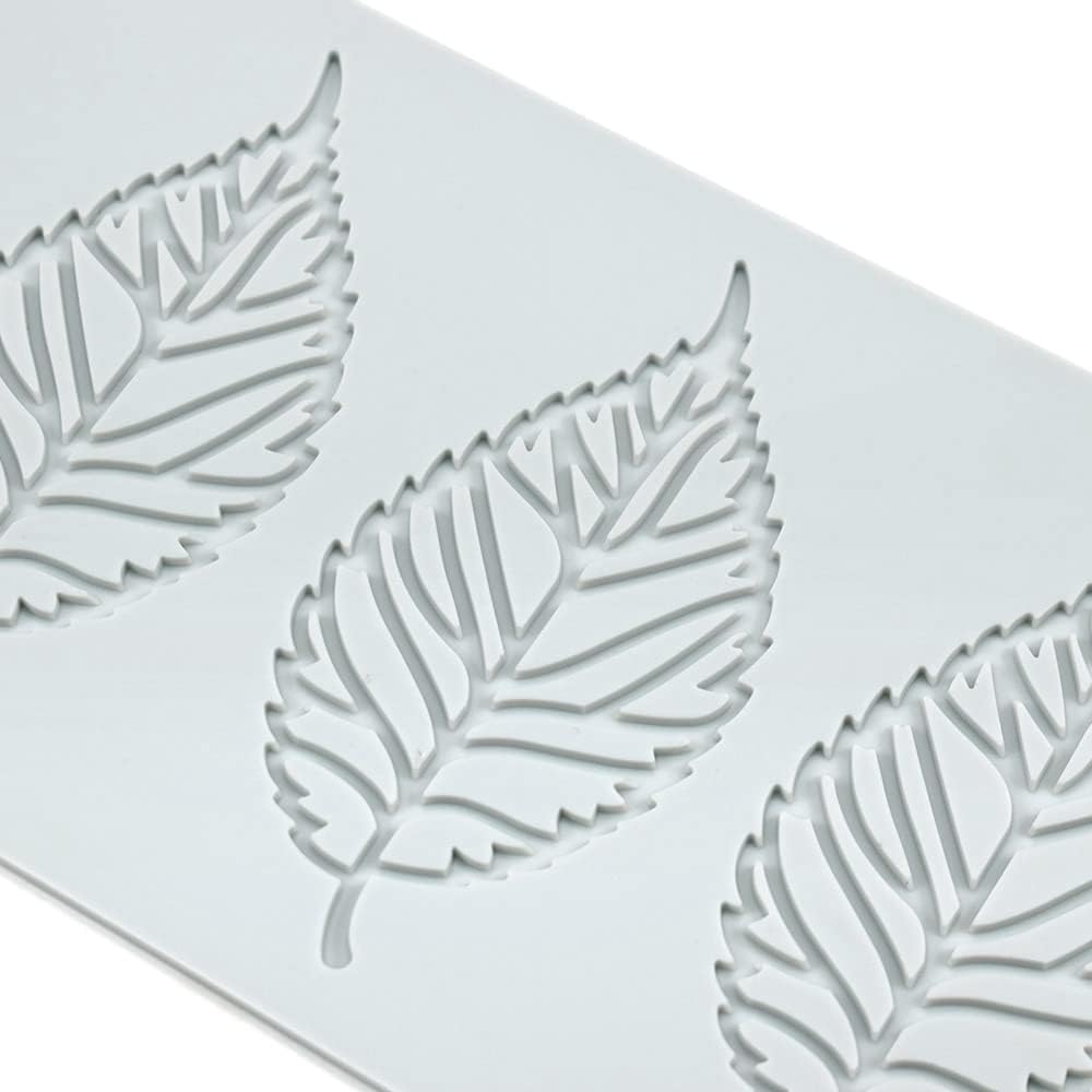 Hollow Leaf Silicone Molds Lover Heart Chocolate Molds Geometry 3D Silicone Mould Chocolate Candy Leaf Mold Sugar Craft Cake Decoration Cupcake Top (V_Leaf_9.2 * 4.44 * 0.12inch)