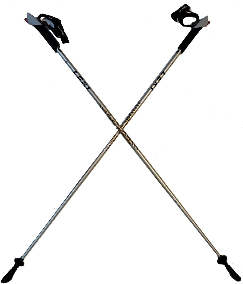 LEKI Nordic Walker Platinium Limited Edition Carbon Series Walking Poles Silver