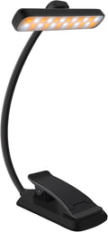 karidi Rechargeable 24 LED Book Light for Reading, 360° Flexible Gooseneck, 5 Color Tones, Clip-on for Books/Tablet/Bed, USB-C, 80H Glare-Free Eye Care (Black)