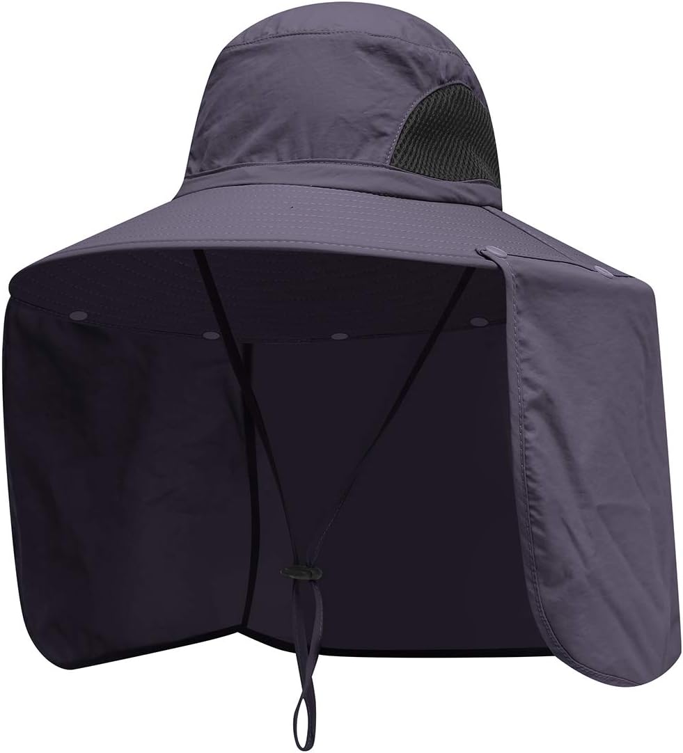 Sun Blocker Hats Outdoor Sun Protection Fishing Cap with Neck Flap Large Brim Outdoor Hat