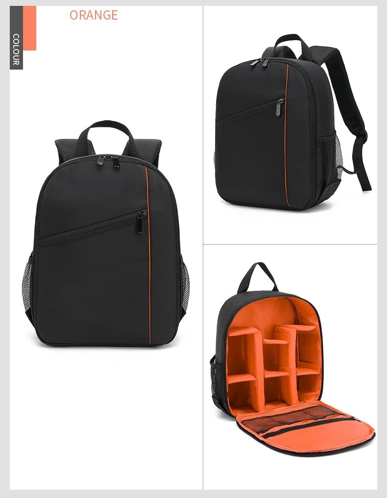 Digital DSLR Camera Waterproof Sling Backpack Shoulder Bag For Unisex Hiking Traveling Orange