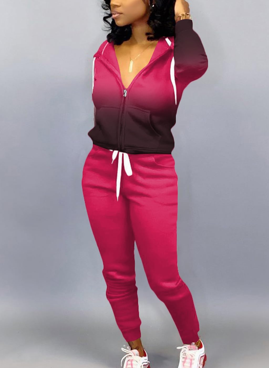 Mrskoala Two Piece Outfits for Women Tracksuit Sweat Suits Workout Sets Loungewear with Pocket