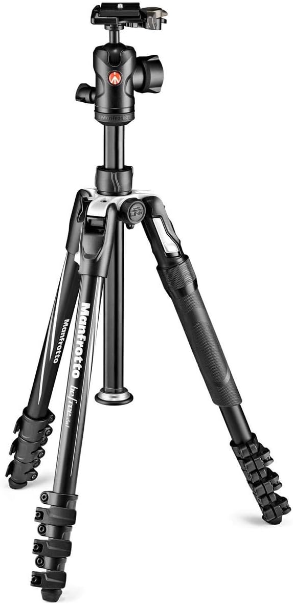 Manfrotto Befree Advanced Camera Tripod with Lever Closure, Portable and Compact Travel Tripod Kit with Ball Head, Aluminum Tripod for DSLR Reflex and Mirrorless Cameras, Camera Accessories