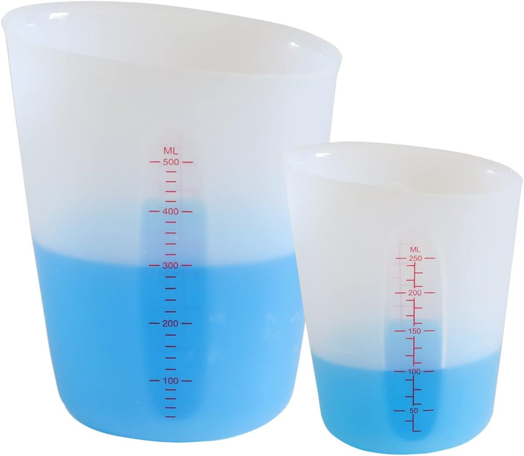 Silicone Measuring Cups, 1000ml & 100ml Large Flexible Mixing Cups, 5 Cups Pour Baking Cups for Epoxy Resin, DIY, Jewelry Making, Cooking
