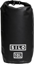 SILO Dry Drop 10L Waterproof Dry Bag - Ultralight Roll-Top Gear Bag for Trail Running, Ultramarathon Crew Drop, Kayaking, SUP, Hiking, Camping, Beach - 500D PVC, Shoulder Strap Black