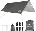 CAMEL CROWN Camping Tarp,3000mm Waterproof & UPF 50+ Sun Protection Rain Fly Tarp - Lightweight Portable Camping Shelter with Stakes, Guy Lines & Carry Bag, for Hiking Backpacking Beach Picnic Shade