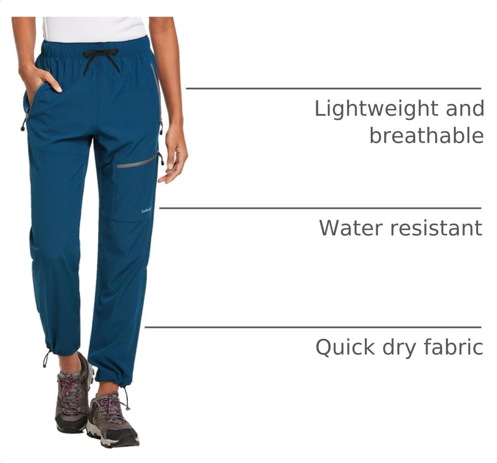baleaf Women's Hiking Pants Quick Dry Lightweight Water Resistant Elastic Waist Cargo Pants for All Seasons