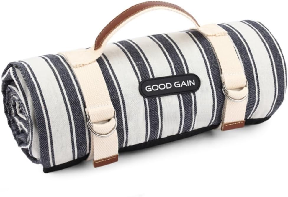 G GOOD GAIN Waterproof Picnic Blankets Outdoor Machine Washable, Berry Blue