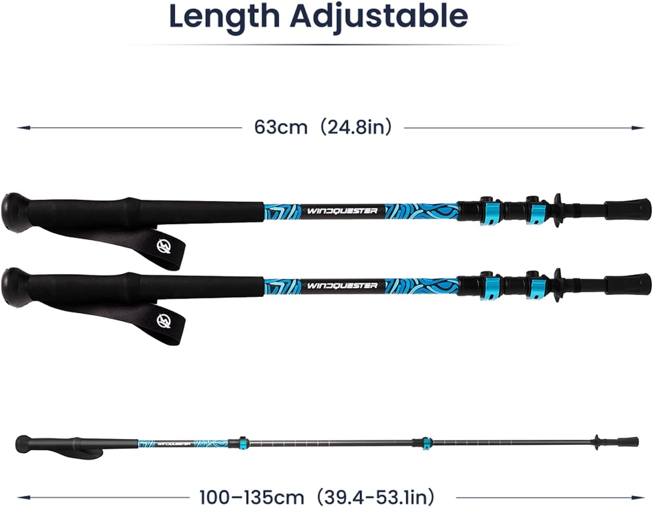 Strider X Carbon Fiber Trekking Poles Adjustable Hiking Poles