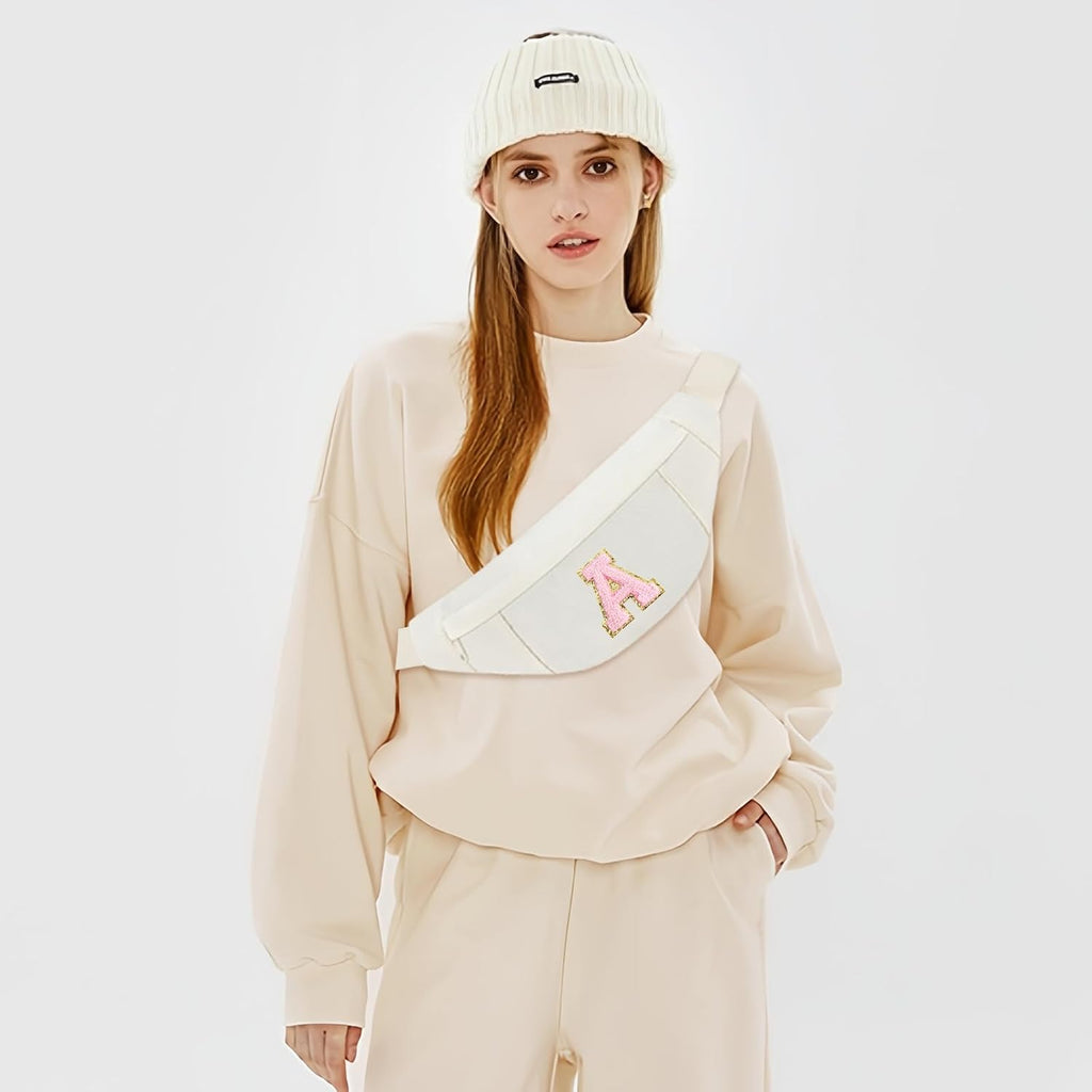 Personalized Birthday Gifts for Women Christmas Gifts for Women Gifts Trendy Stuff Initial Fanny Pack Crossbody Belt Bag Gifts for Friends Her Cute Graduation Gifts,Beige A