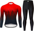 MOXILYN Men's Quick-Dry Cycling Jersey Set Road Bike Bicycle Shirt + Bib Pants with 9D Gel Padded MTB Riding Clothing kit