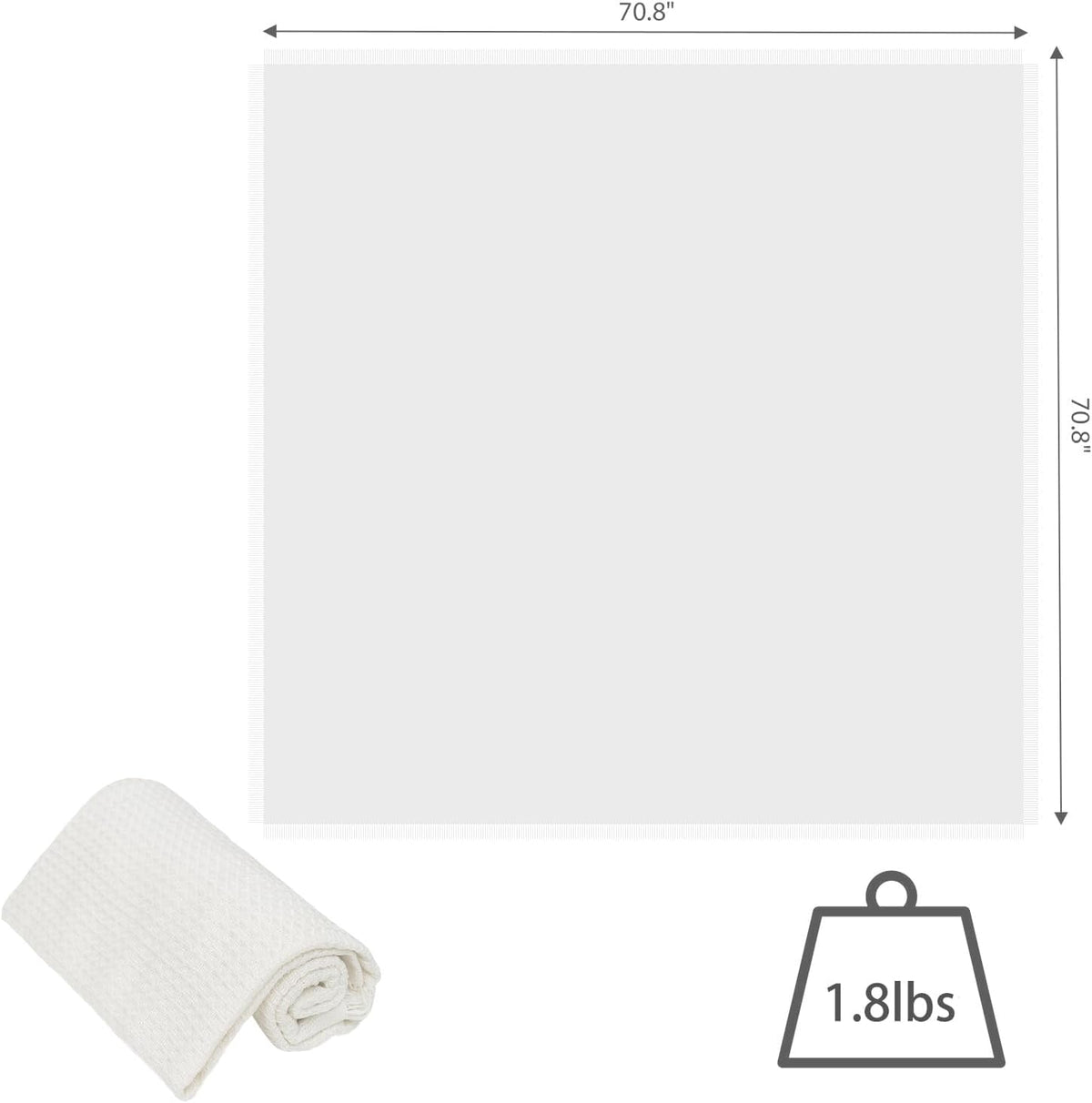 Wind Tour Outdoor Multifunctional Picnic mat, Picnic Blanket, Suitable for Camping, Picnic, Party, Hiking and Outdoor Activities（White | 70.8” × 70.8”）