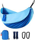 Camping Hammock, Portable Hammocks with Tree Straps & Attached Carry Bag, Travel Tree Hammocks for Outside Indoor Hiking Beach Backpack Travel(Blue, Nylon)