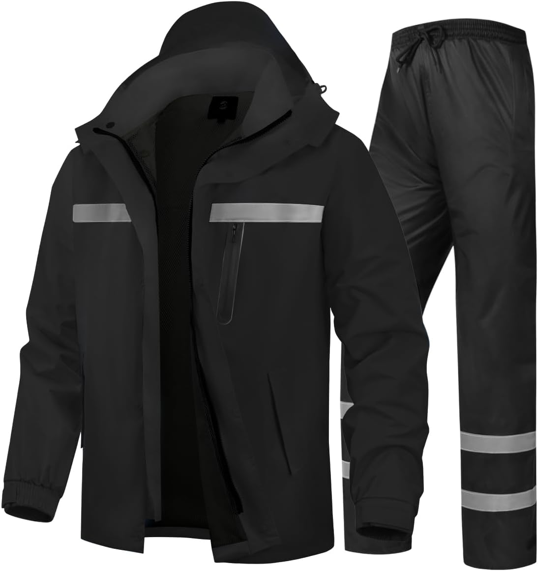 Men's Rain Suit High Visibility Reflective Work Rain Jacket Pants for All Sport Farm Fishing Motorcycle