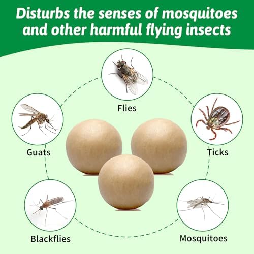 Natural Mosquito Repellent Outdoor Patio Pills, Peppermint Oil 10 Pcs Natural Mosquito Repellant Balls, Safe for Kids &amp; Pets, Bug Deterrent for Home &amp; Patio, Keep Mosquitoes Camping Travel Fishing