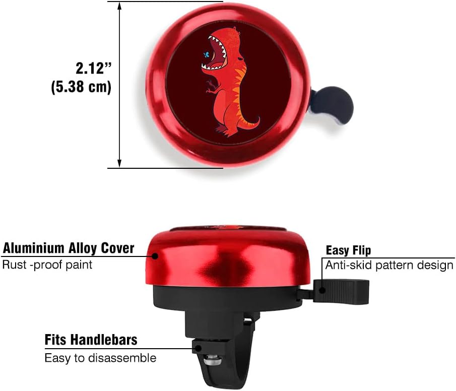 WIRESTER Cute Aluminum Round Bike Bell, Classic Ring Bicycle Bell, Bike Accessories Bell Ring for Adults Kids Girls Boys (Black, Red, Blue, Purple)