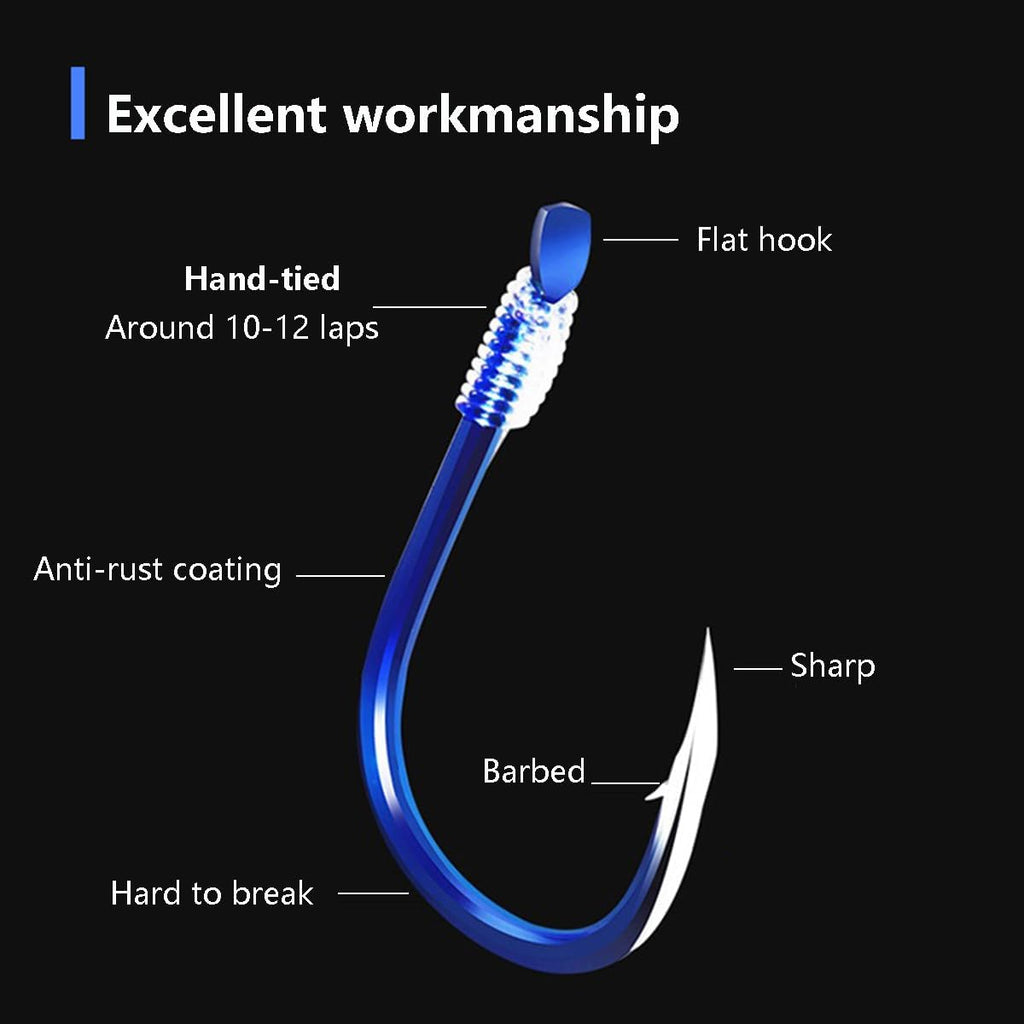 AMHDV Tiny Fishing Hooks with Line, Small Fishing Hook and Leader (Pack of 20)