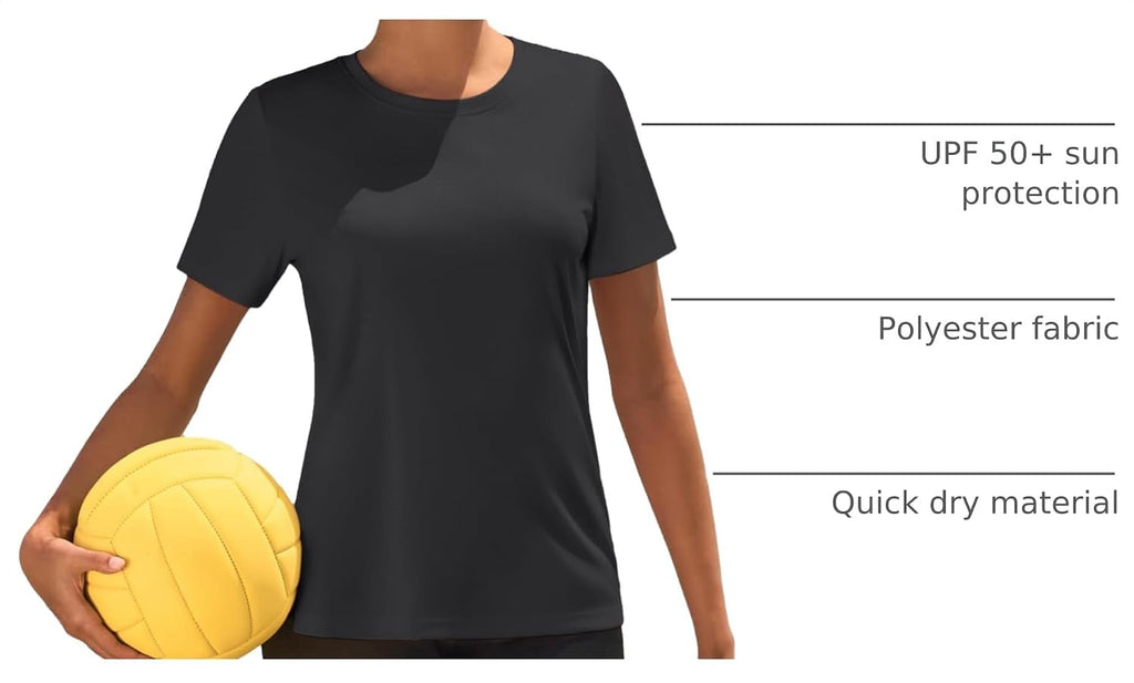 TACVASEN Women's Short Sleeve Workout Shirts UPF 50+ Sun Protection Quick Dry Athletic Tops for Running Gym Tee