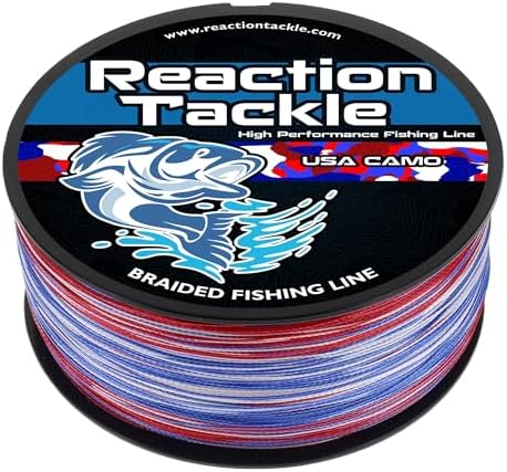 Reaction Tackle Braided Fishing Line - Pro Grade Power Performance for Saltwater or Freshwater Fish - Colored Fishing Line Braid for Extra Visibility