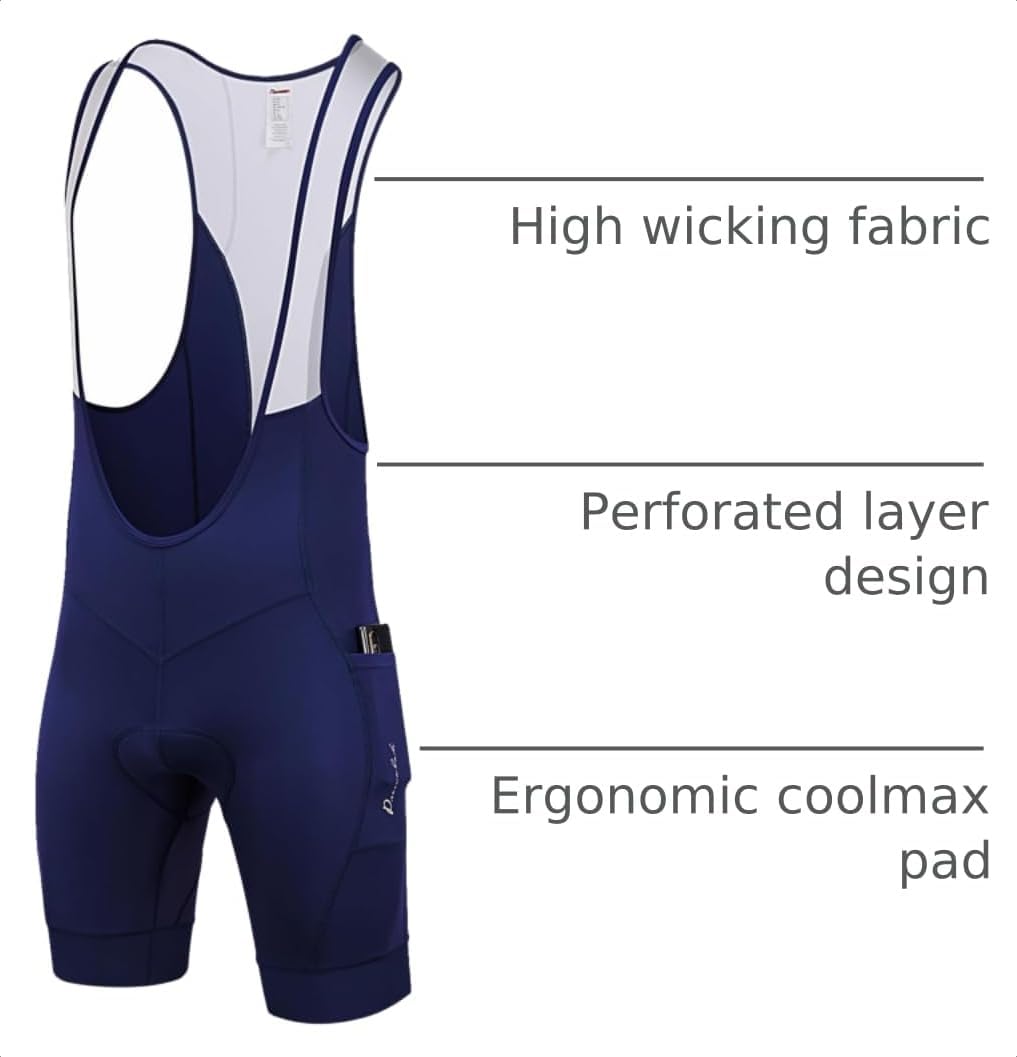 Przewalski Men’s 3D Padded Cycling Bib Shorts Bicycle Biking Bib Tights