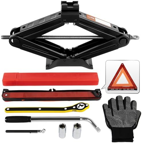 Scissor Jack Car Jack Kit, 2.5 Ton (5512 lbs)