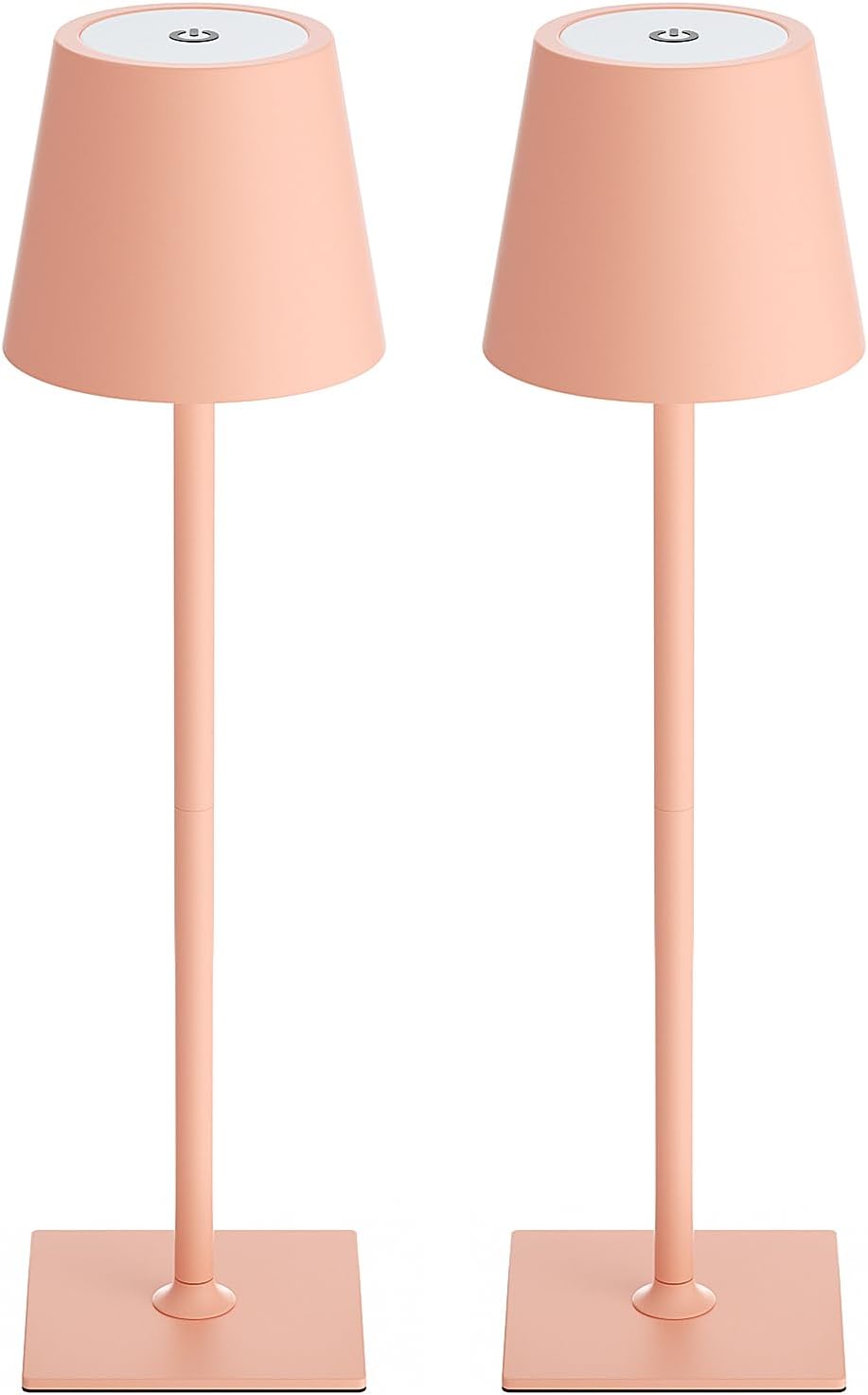Kakanuo Pink Cordless Rechargeable Table Lamp 5000mAh Battery Operated Lamps, 3 Colors Stepless Dimming Touch Lamp for Living Room, Kitchen Counter, Dining, Outdoor Patio, 2 Pack