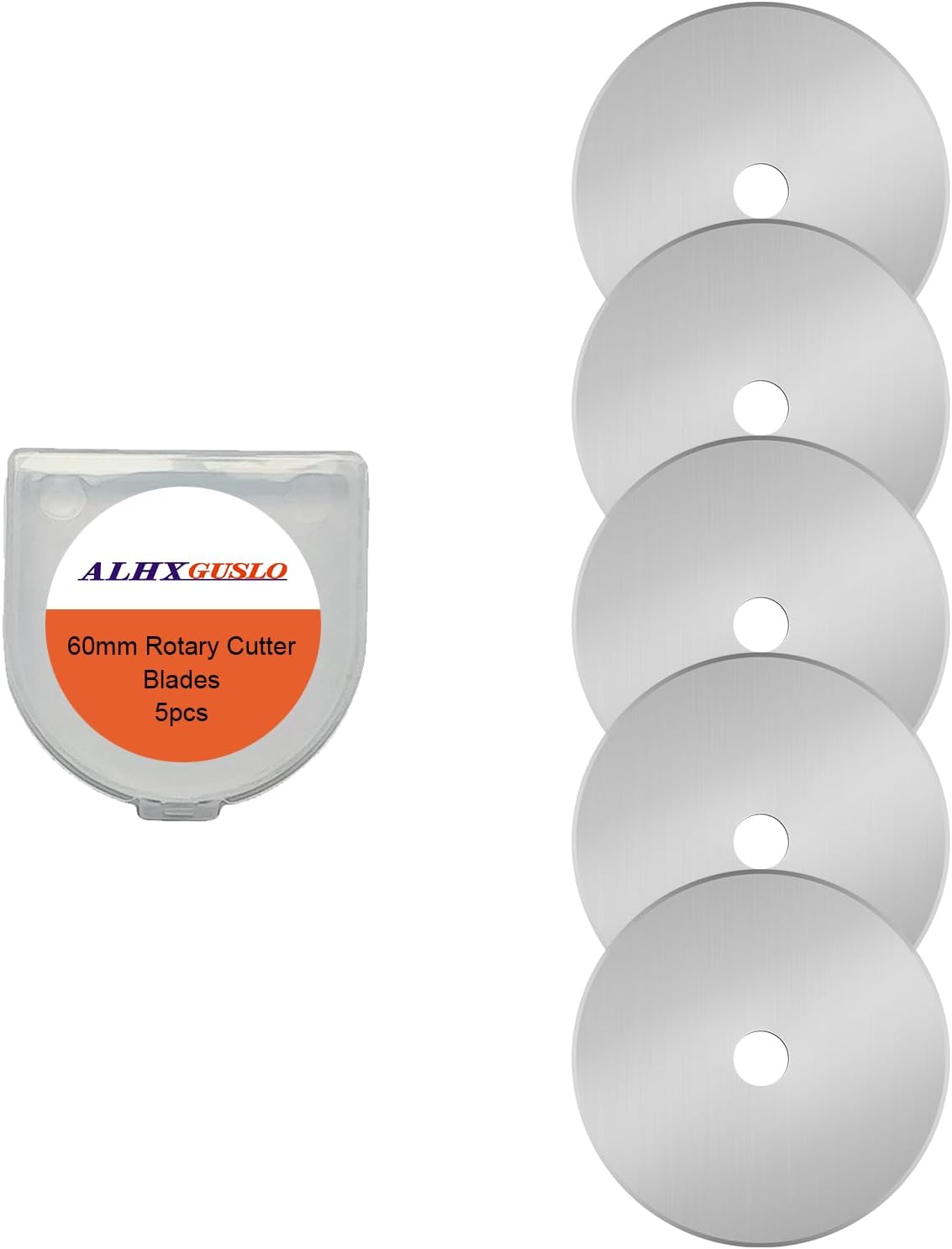 60mm Rotary Cutter Blades 5-Pack Replacement Blades Fits Fiskars, OLFA,Martelli,Dremel,Truecut,DAFA for Quilting Scrapbooking Sewing Arts & Crafts Sharp and Durable Cutter Blade (silver)