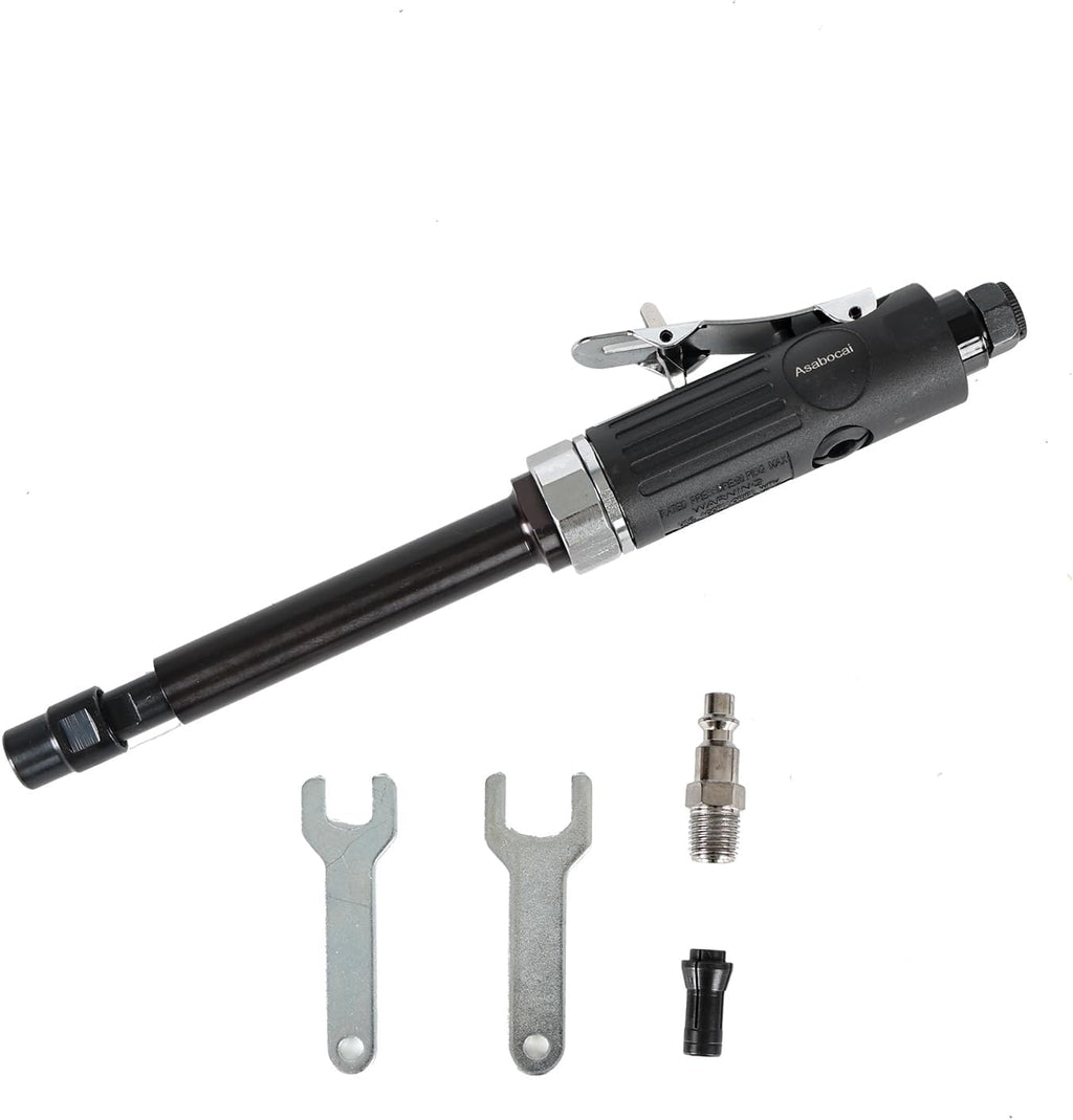 Extra Long Extension 1/4" and 1/8" Straight Air Die Grinder, High Speed Extended Long Shaft Air Die Grinder Tool