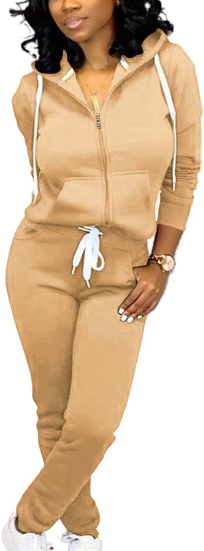 Mrskoala Two Piece Outfits for Women Tracksuit Sweat Suits Workout Sets Loungewear with Pocket